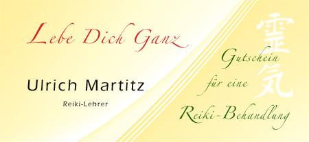 Gutschein f&uuml;r eine Reiki-Behandlung